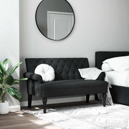 2-Sitzer Sofa Retro-Stil Schwarz – Bequeme Loveseat für Wohnzimmer