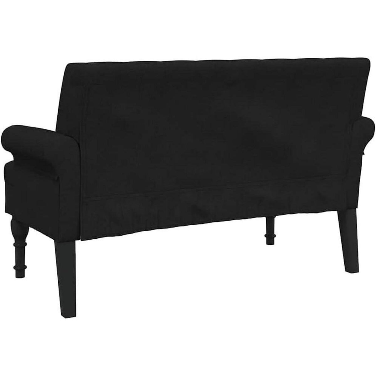 2-Sitzer Sofa Retro-Stil Schwarz – Bequeme Loveseat für Wohnzimmer
