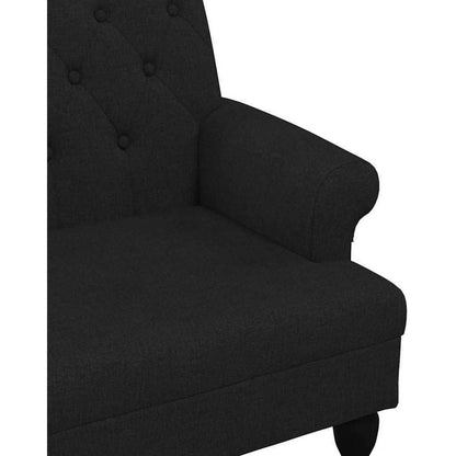 2-Sitzer Sofa Retro-Stil Schwarz – Bequeme Loveseat für Wohnzimmer