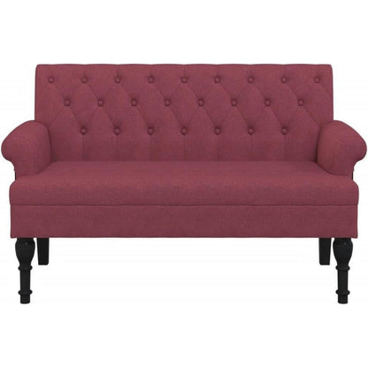 2-Sitzer Sitzbank Sofa Retro-Stil Weinrot 120x62x75,5 cm