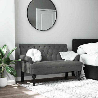 2-Sitzer Sofa Retro-Stil Dunkelgrau – Kleine Couch für Wohnzimmer