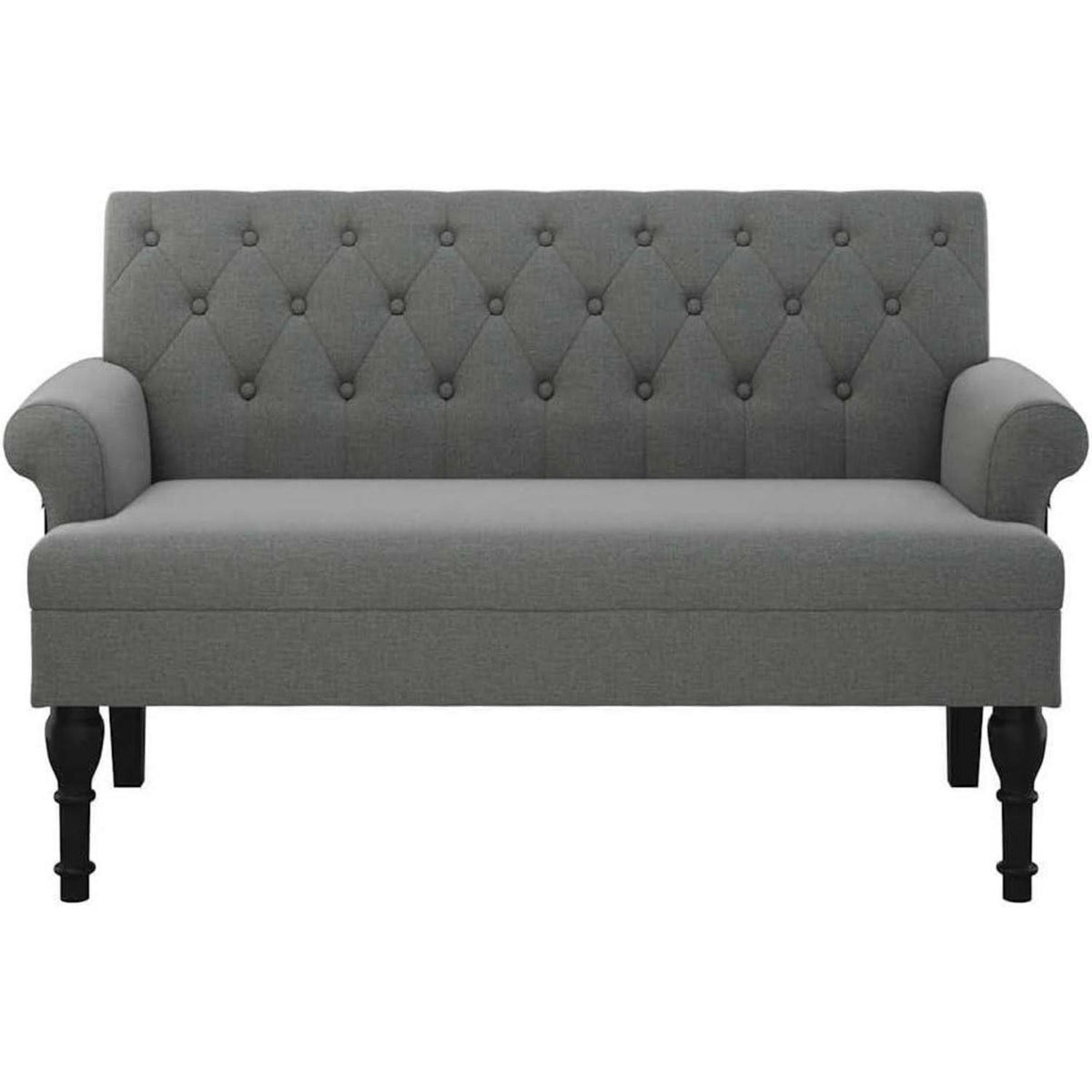 2-Sitzer Sofa Retro-Stil Dunkelgrau – Kleine Couch für Wohnzimmer