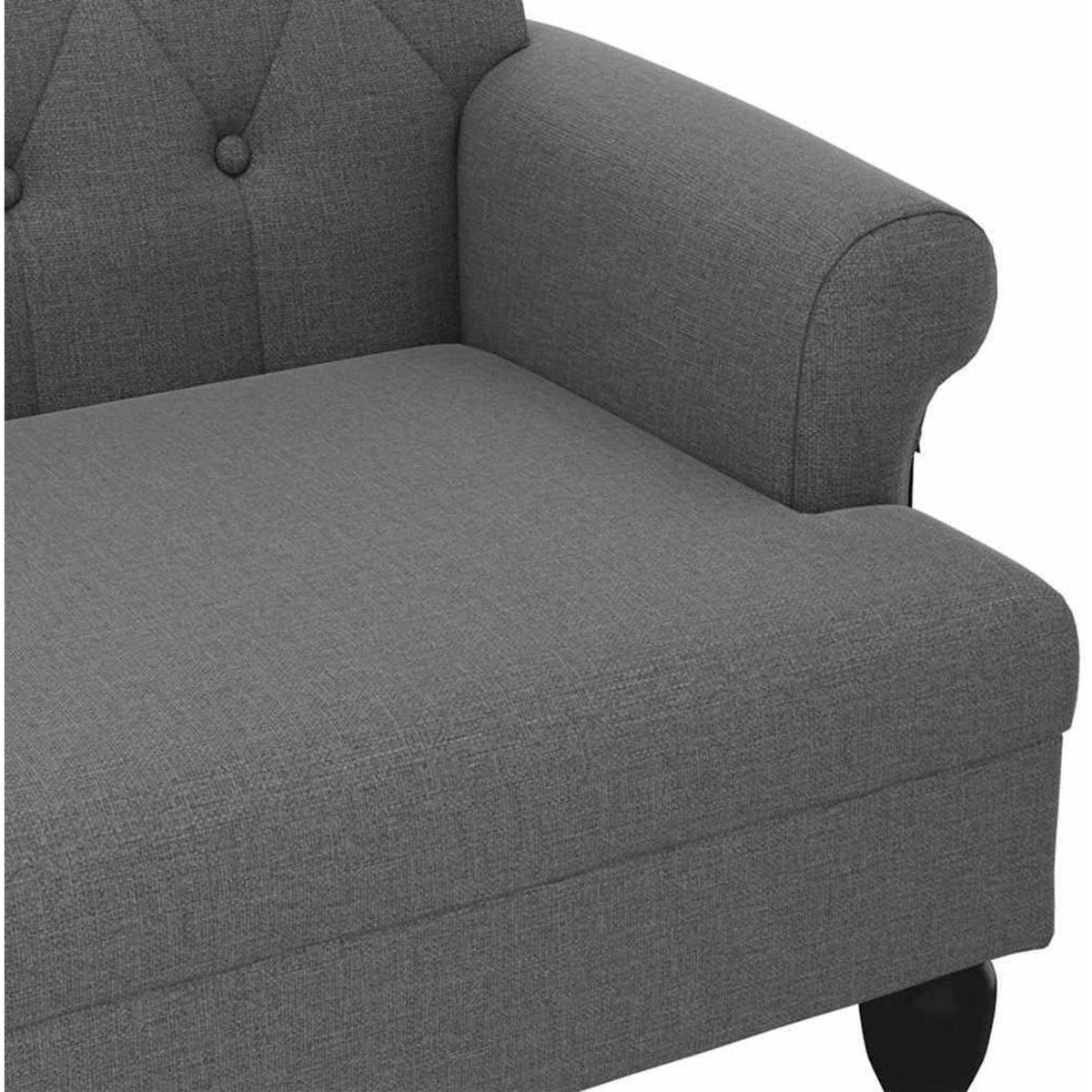 2-Sitzer Sofa Retro-Stil Dunkelgrau – Kleine Couch für Wohnzimmer