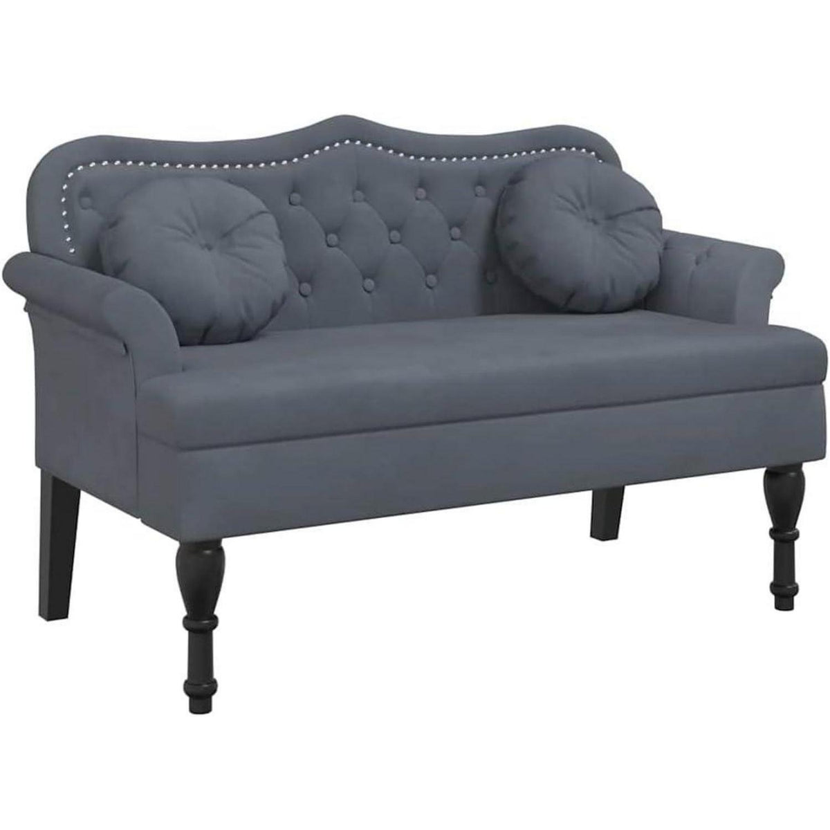 2-Sitzer Samt Sofa Dunkelgrau – Bequeme Couch für Wohnzimmer