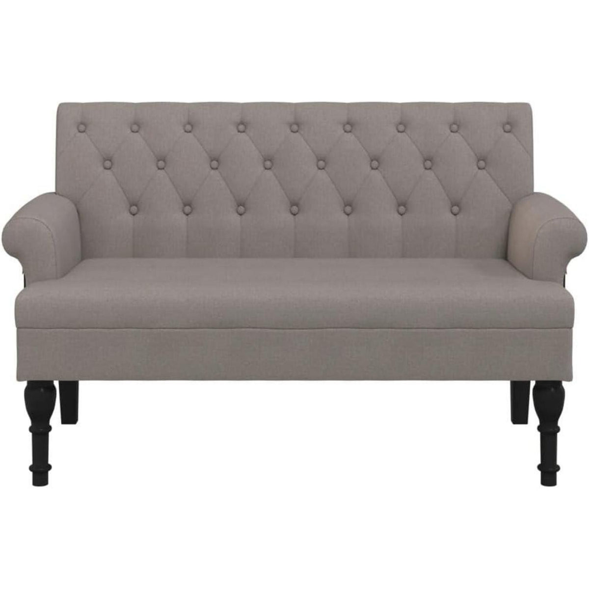 Sitzbank mit Rückenlehne, Retro-Stil, Taupe