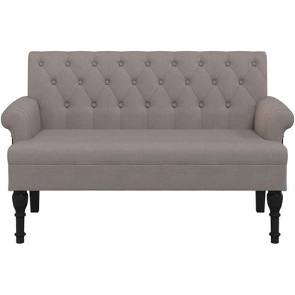 Sitzbank mit Rückenlehne, Retro-Stil, Taupe