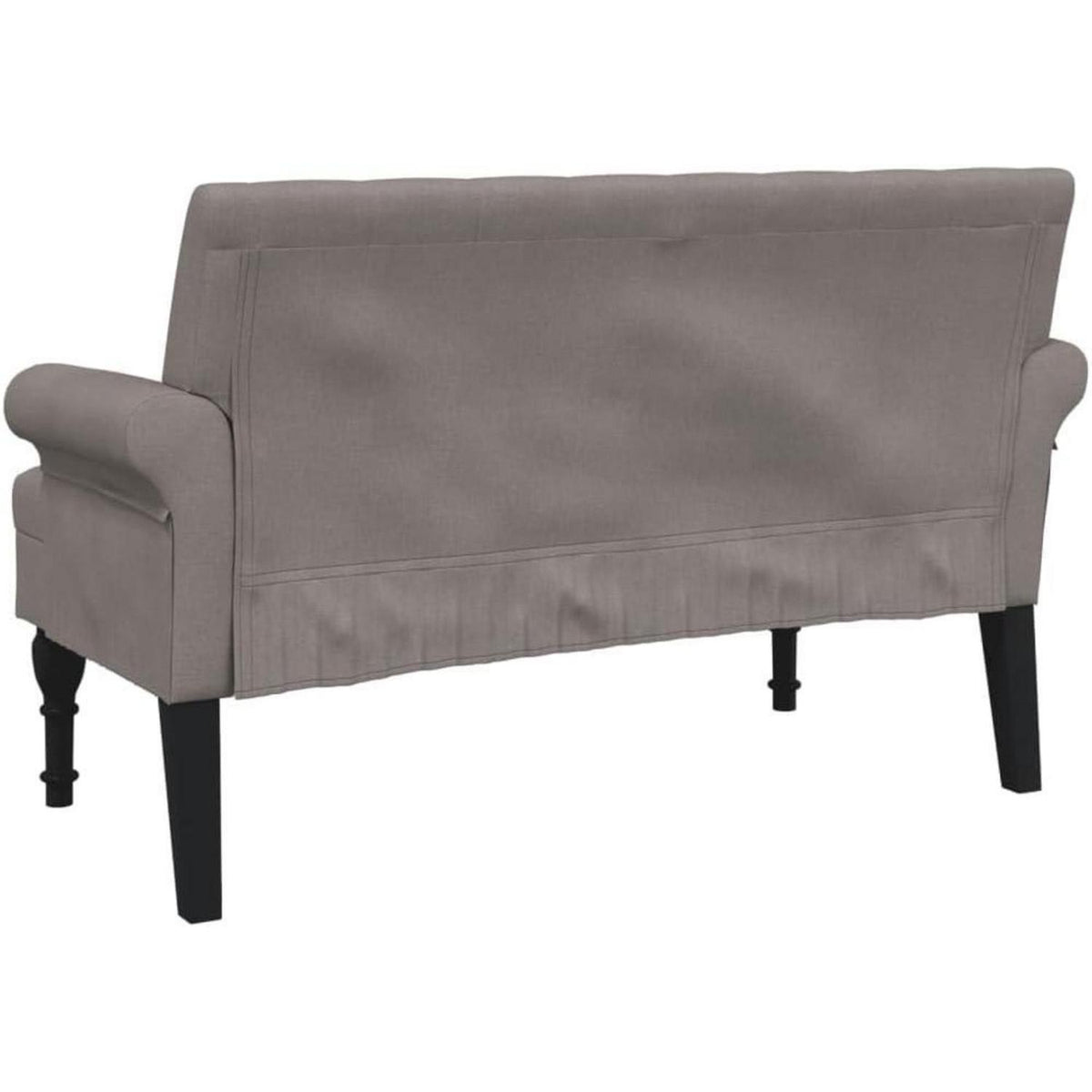 Sitzbank mit Rückenlehne, Retro-Stil, Taupe