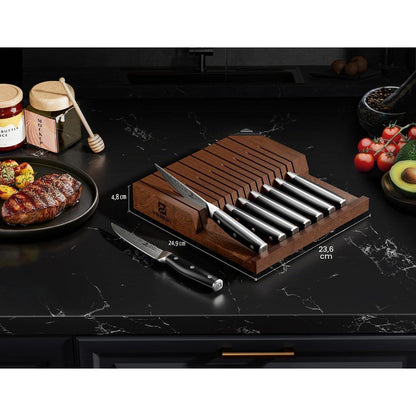 8-teiliges Steakmesser-Set aus Damaststahl mit Organizer