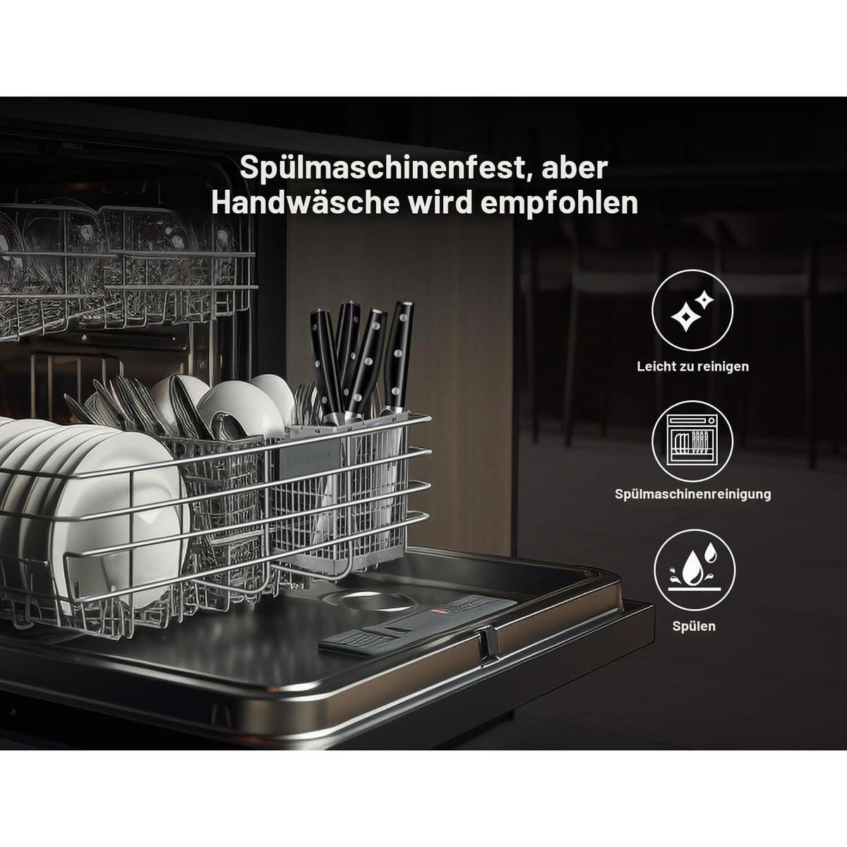8-teiliges Steakmesser-Set aus Damaststahl mit Organizer