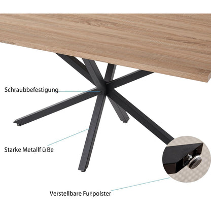Esszimmer-Set 140cm Quadratisch mit 4 Leinenstühlen Grau