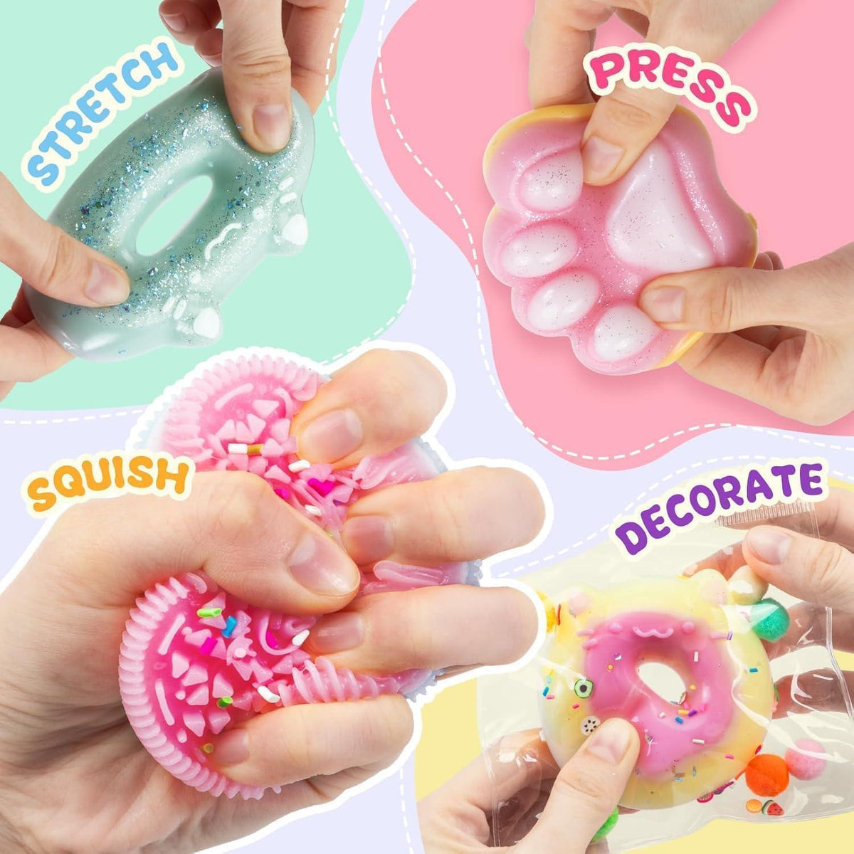 Squishy Bastelset Leuchtend – DIY Stressabbau Spielzeug 6+