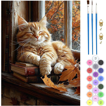 Malen nach Zahlen Erwachsene Schlafende Katze 30x40cm
