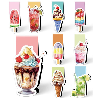Magnetische Lesezeichen Kinder – Eis & Sommer Motive 9er Set