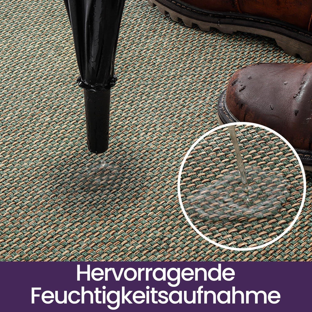 Fußmatte Innen Grün 120 x 180 cm – Rutschfest & Saugstark