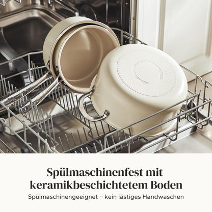 6-teiliges Keramik Topfset Induktion – Beige
