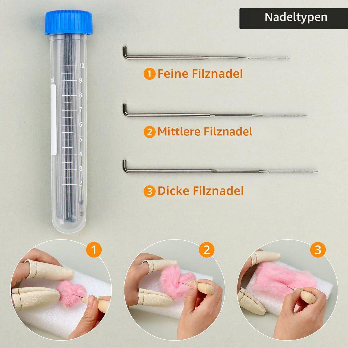 Filzset mit 72 Farben & Zubehör für Tierfiguren & Handarbeiten