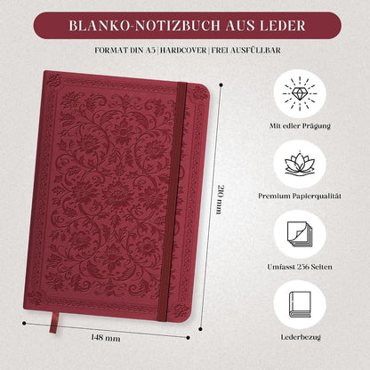 Blanko Notizbuch A5 in Lederoptik & Innentasche