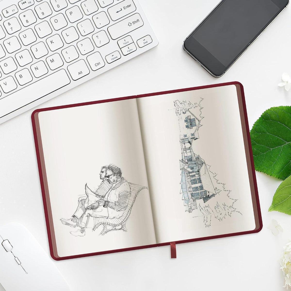 Blanko Notizbuch A5 in Lederoptik & Innentasche