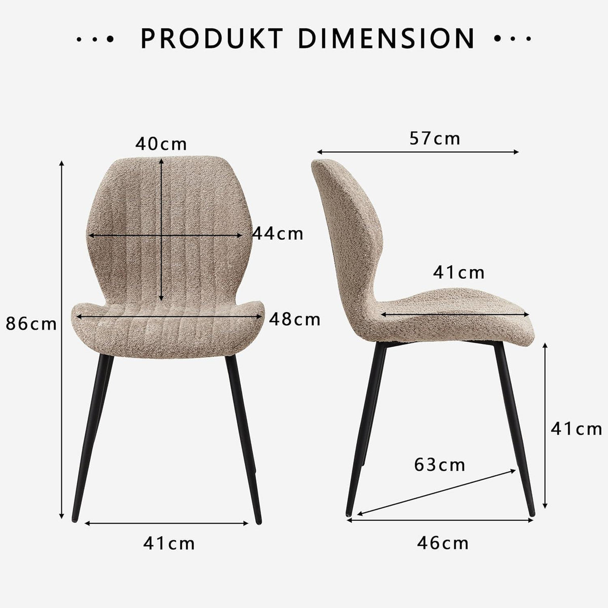 6er Set Esszimmerstühle Modern Braun mit Streifenmuster