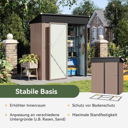 Gartenhaus 5x3 ft mit Standfuß – Wetterfester Geräte- & Fahrradschuppen