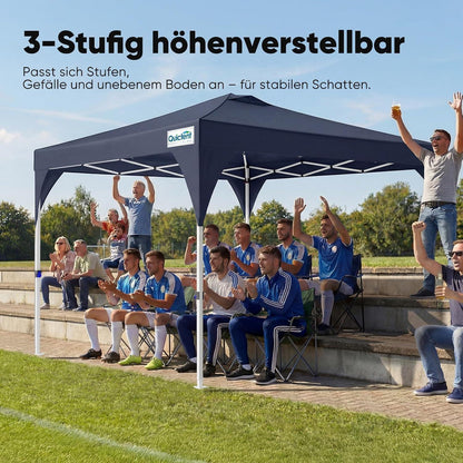 Faltpavillon 3x3m wasserdicht mit Seitenwänden & UV-Schutz