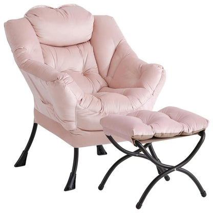 Loungestoel met Ottomanen – Comfortabele Leessessel Rosa Velvet