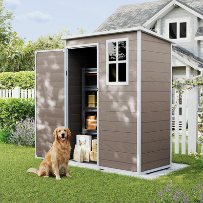 Wetterfestes Gartenhaus 152x92x192 cm – Kunststoff Schuppen