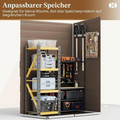 Wetterfestes Gartenhaus 152x92x192 cm – Kunststoff Schuppen