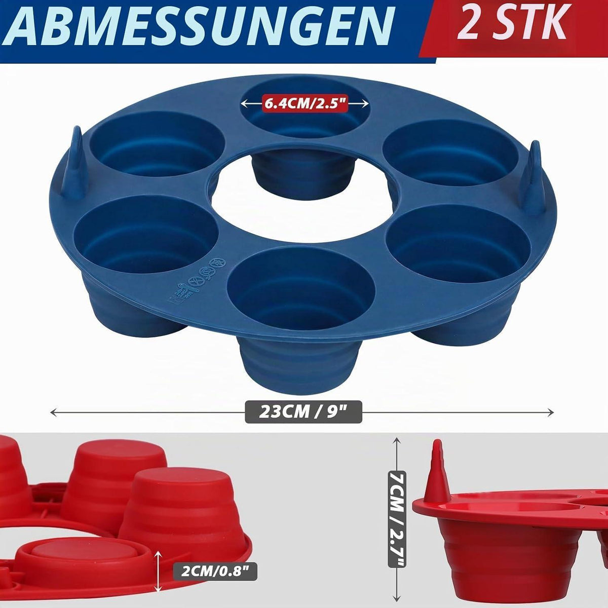 Silikon Muffinbackform Set | 2er Pack | Camping & Ofenfest