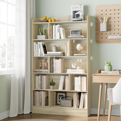 Bücherregal 6 Fächer – Eichenbeige, 24 x 100 x 170 cm