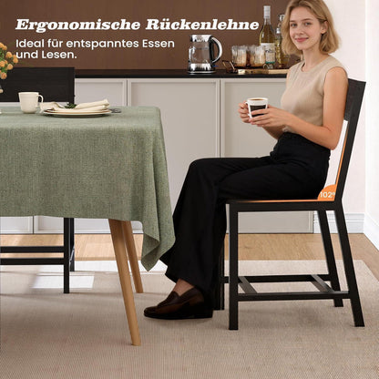 Esszimmerstühle 6er Set, Metallgestell, Schwarz