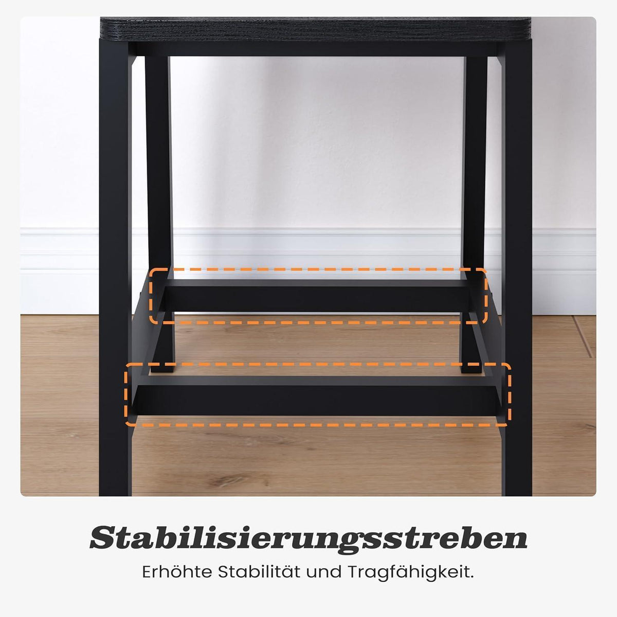 Esszimmerstühle 4er Set, Metallgestell, Schwarz