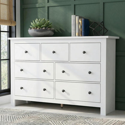 Kommode mit 7 Schubladen – Weißes Sideboard für Wohnzimmer & Schlafzimmer