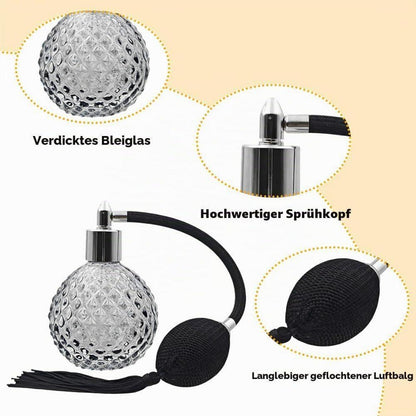 Nachfüllbarer Parfümzerstäuber 80ml Vintage Glas Black-sliver