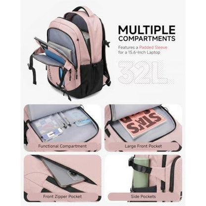 Schulrucksack Mädchen Teenager Rosa – 32L, Wasserdicht & Bequem