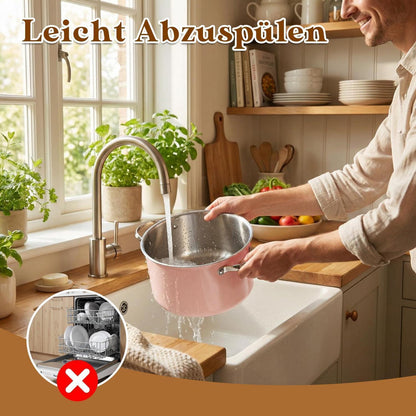 Edelstahl Topfset Keramikbeschichtet Pink – Vielseitig & Antihaft