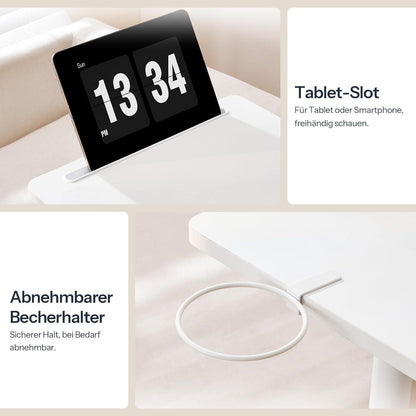 Höhenverstellbarer Beistelltisch 360° drehbar mit Getränkehalter