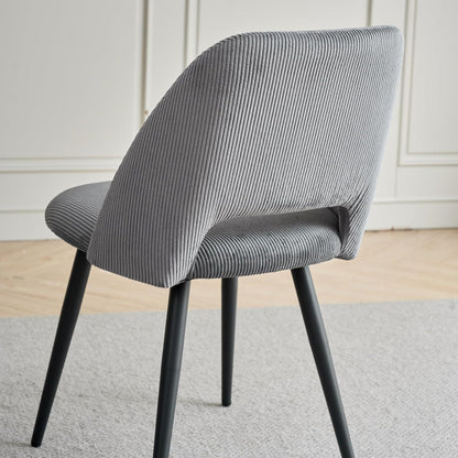 Runder Esstisch Set mit 4 Cord-Stühlen – Modern & Komfortabel