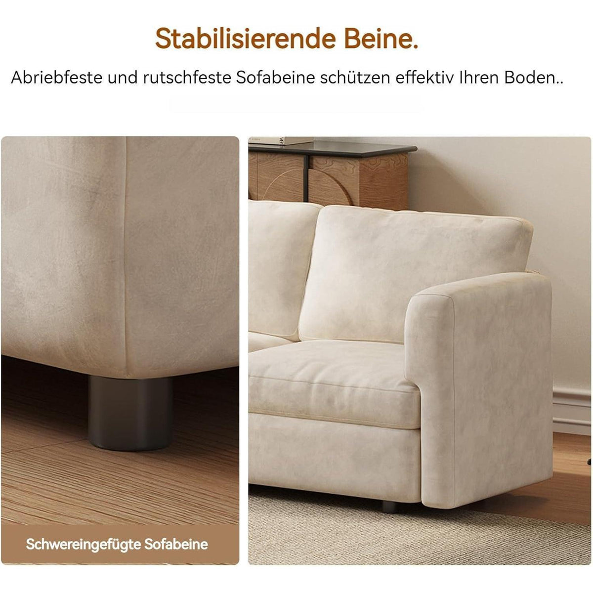 Ecksofa Stoff Modern 7-Sitzer mit Ottomane