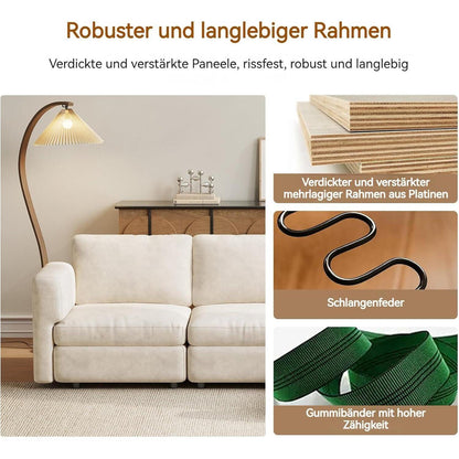 Ecksofa Stoff Modern, 4-Sitzer mit Ottomane