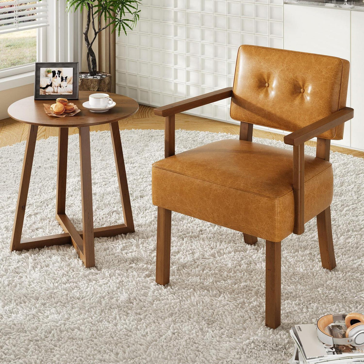 Lounge Sessel Braun – Bequemer Wohnzimmerstuhl in Lederoptik