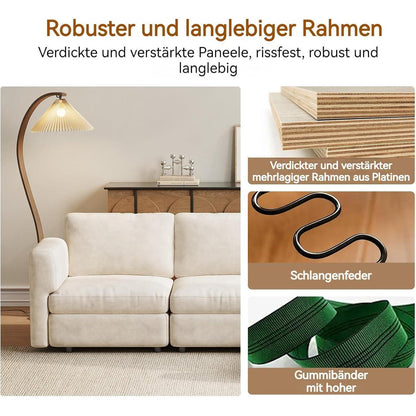 Wohnlandschaft Ecksofa Stoff, Modernes Polstersofa mit Ottomane
