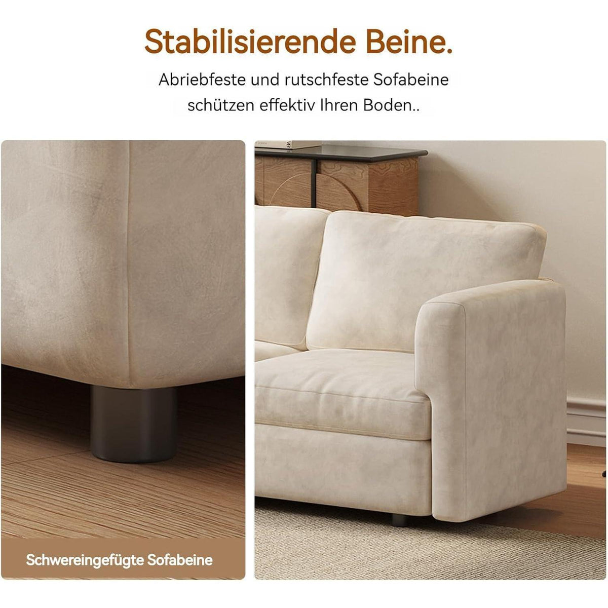 Wohnlandschaft Ecksofa Stoff, Modernes Polstersofa mit Ottomane
