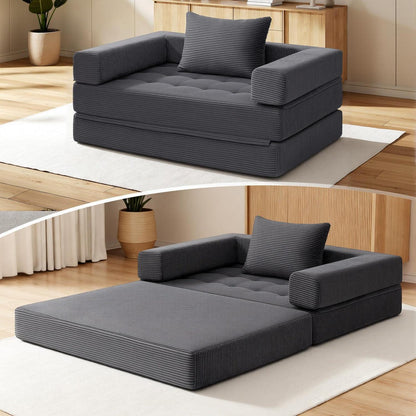 Faltbares Schlafsofa 5-in-1 – Schlafsessel & Gästebett Grau