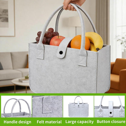 2er-Set Filztaschen Shopper – Robust & Faltbar für Einkauf & Mehr