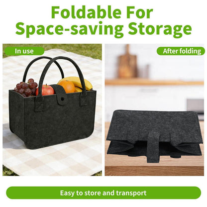 2er-Set Filztaschen Shopper – Robust & Faltbar für Einkauf & Mehr