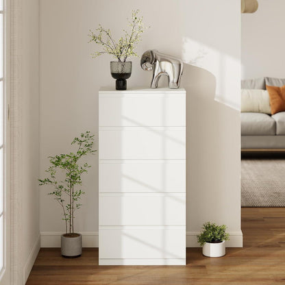 Weißes Sideboard & Kommode Set | 120cm Breit, 5 Schubladen