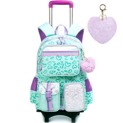 Rollrucksack für Mädchen mit Rädern – 17 Zoll Reisegepäck