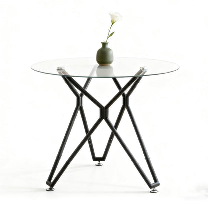 Runder Glastisch 90cm – Moderner Esstisch für 1-4 Personen