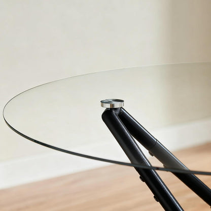 Runder Glastisch 90cm – Moderner Esstisch für 1-4 Personen
